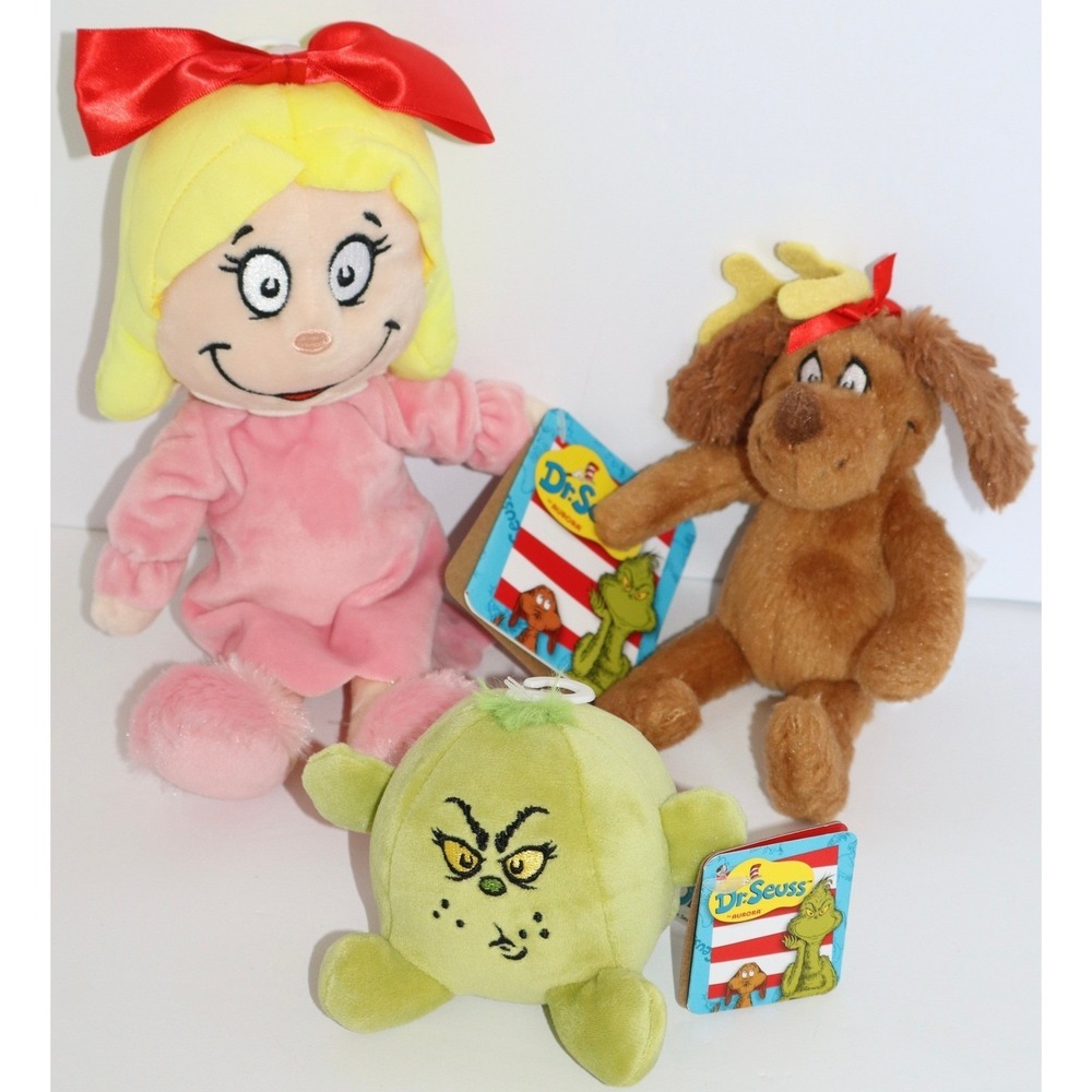 Aurora Dr Seuss Lot of 3 Cindy Lou Who Max Grinch Plush Set Eco Friendly